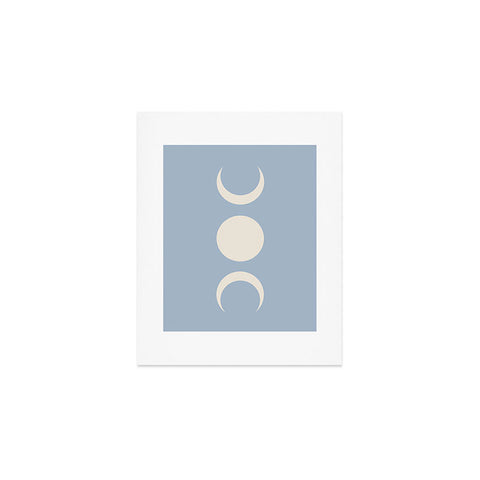 Colour Poems Moon Minimalism Blue Art Print