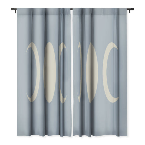 Colour Poems Moon Minimalism Blue Blackout Non Repeat