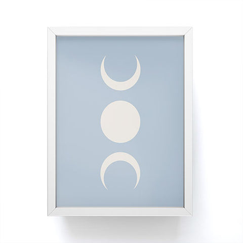 Colour Poems Moon Minimalism Blue Framed Mini Art Print
