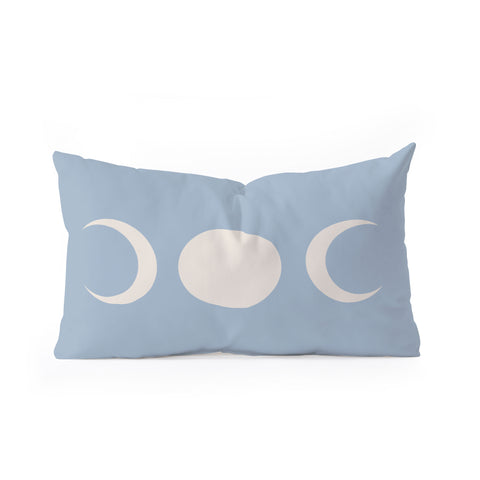 Colour Poems Moon Minimalism Blue Oblong Throw Pillow