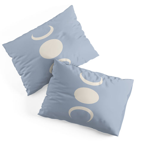 Colour Poems Moon Minimalism Blue Pillow Shams