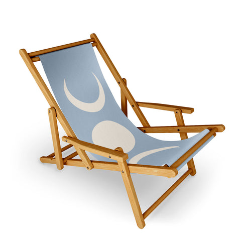 Colour Poems Moon Minimalism Blue Sling Chair