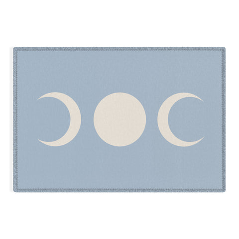 Colour Poems Moon Minimalism Blue Outdoor Rug