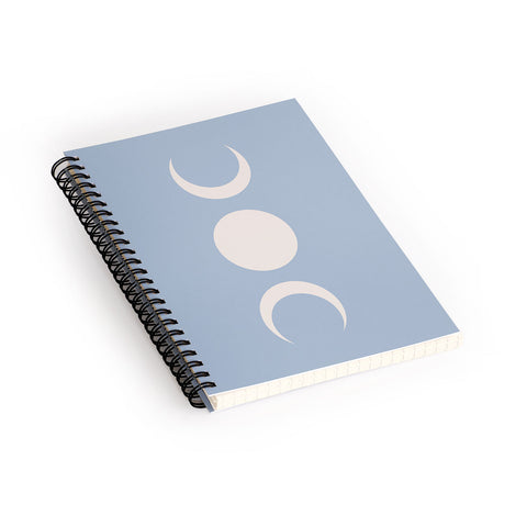 Colour Poems Moon Minimalism Blue Spiral Notebook