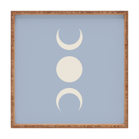 Colour Poems Moon Minimalism Blue Square Tray