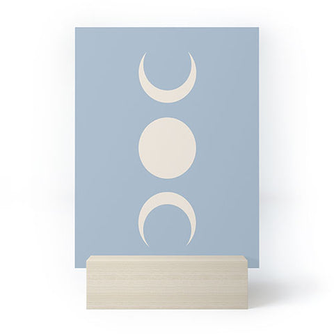 Colour Poems Moon Minimalism Blue Mini Art Print