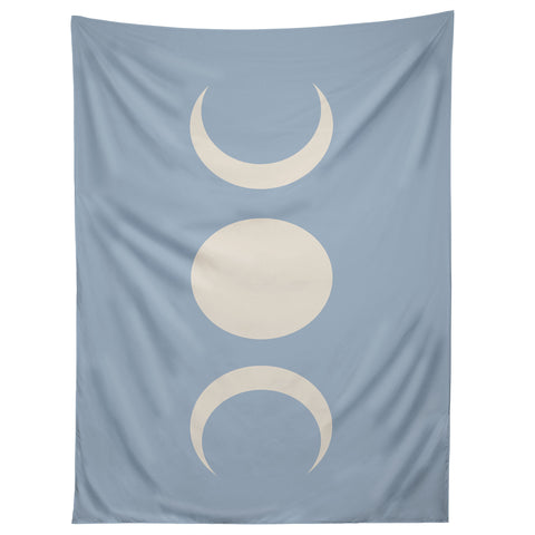 Colour Poems Moon Minimalism Blue Tapestry