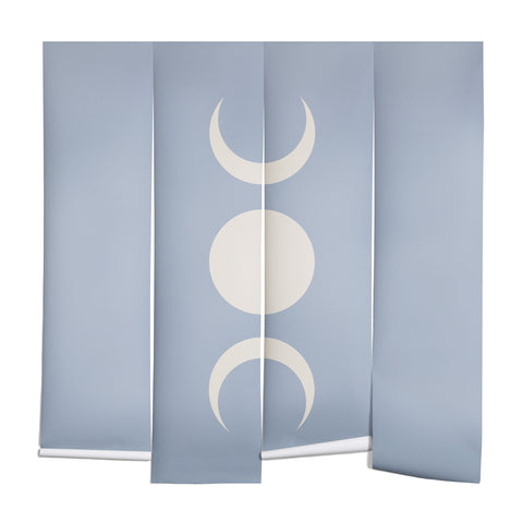 Colour Poems Moon Minimalism Blue Wall Mural