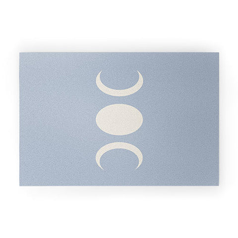 Colour Poems Moon Minimalism Blue Welcome Mat