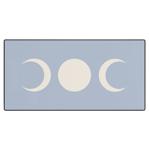 Colour Poems Moon Minimalism Blue Desk Mat