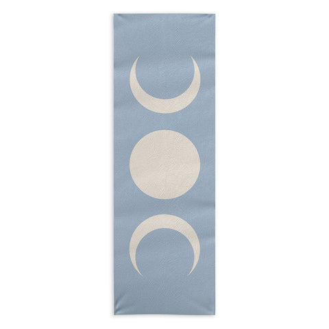 Colour Poems Moon Minimalism Blue Yoga Towel