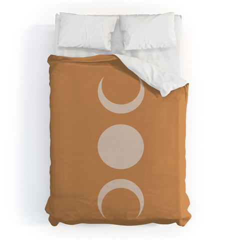 Colour Poems Moon Minimalism Desert Sand Duvet Cover