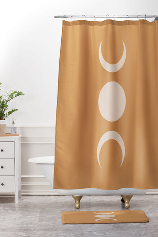 Colour Poems Moon Minimalism Desert Sand Shower Curtain And Mat