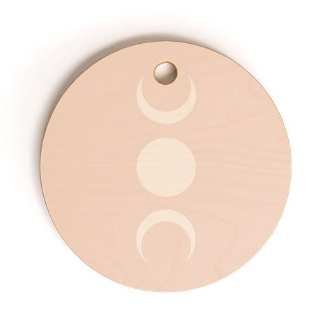 Colour Poems Moon Minimalism Ethereal Light Cutting Board Round
