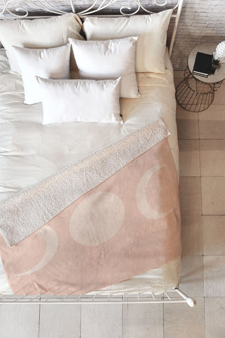 Colour Poems Moon Minimalism Ethereal Light Fleece Throw Blanket