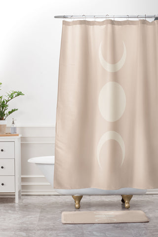 Colour Poems Moon Minimalism Ethereal Light Shower Curtain And Mat