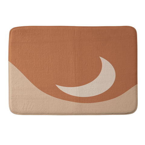 Colour Poems Moon Minimalism Orange Memory Foam Bath Mat