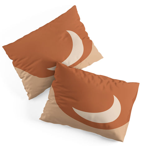 Colour Poems Moon Minimalism Orange Pillow Shams