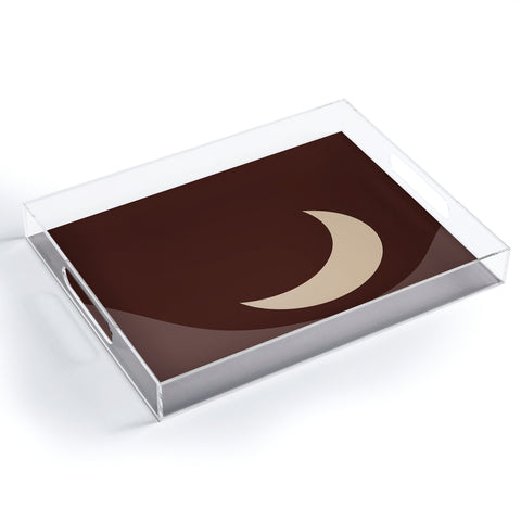 Colour Poems Moon Minimalism Red Acrylic Tray