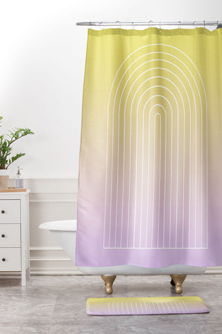 Colour Poems Ombre Arch IV Shower Curtain And Mat