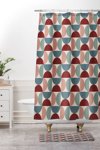 Colour Poems Patterned Geometric Shapes CCX Shower Curtain And Mat