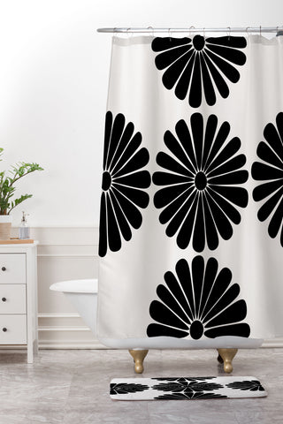 Colour Poems Retro Daisy I Shower Curtain And Mat