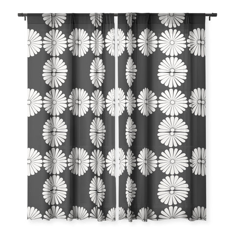 Colour Poems Retro Daisy II Sheer Window Curtain