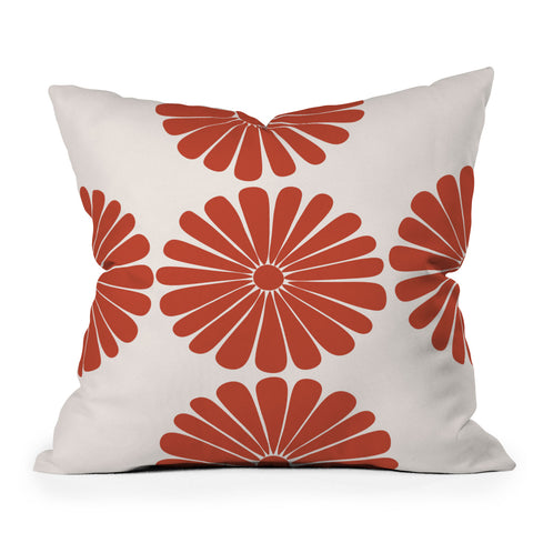 Colour Poems Retro Daisy III Throw Pillow