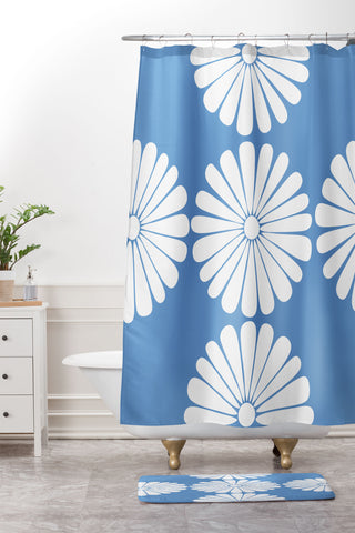 Colour Poems Retro Daisy XII Shower Curtain And Mat