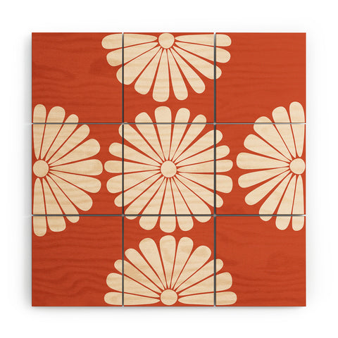 Colour Poems Retro Daisy XV Wood Wall Mural