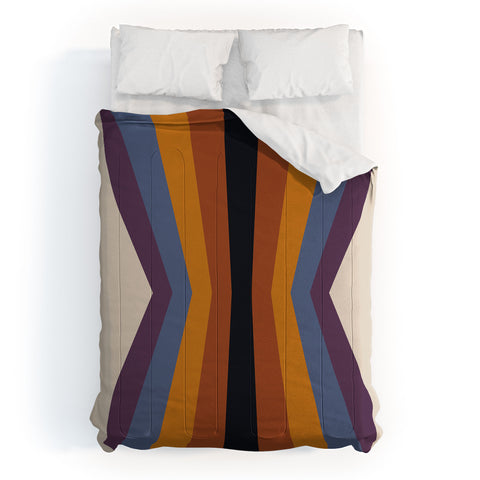 Colour Poems Retro Stripes Reflection Comforter