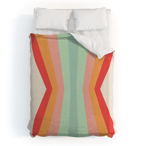 Colour Poems Retro Stripes Reflection II Duvet Cover