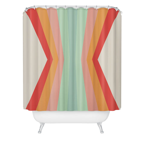 Colour Poems Retro Stripes Reflection II Shower Curtain