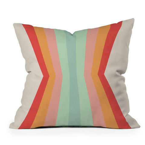 Colour Poems Retro Stripes Reflection II Throw Pillow