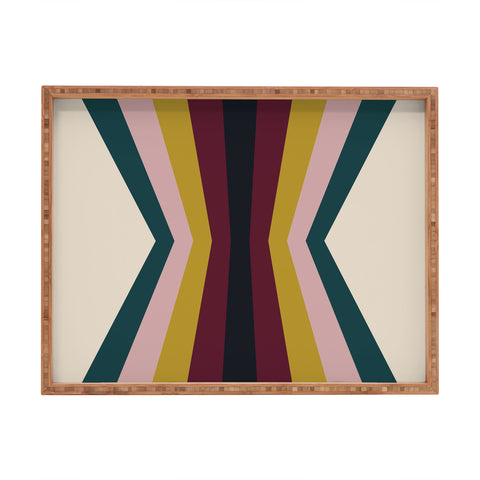 Colour Poems Retro Stripes Reflection III Rectangular Tray
