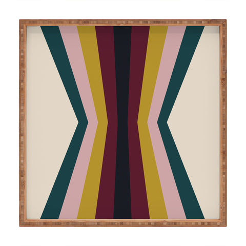 Colour Poems Retro Stripes Reflection III Square Tray