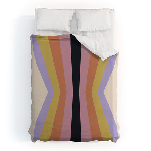 Colour Poems Retro Stripes Reflection IV Duvet Cover