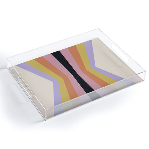 Colour Poems Retro Stripes Reflection IV Acrylic Tray