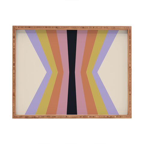 Colour Poems Retro Stripes Reflection IV Rectangular Tray