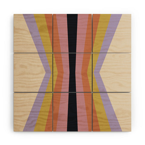 Colour Poems Retro Stripes Reflection IV Wood Wall Mural