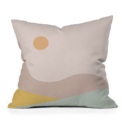Colour Poems Rolling Hills Minimalism II Throw Pillow