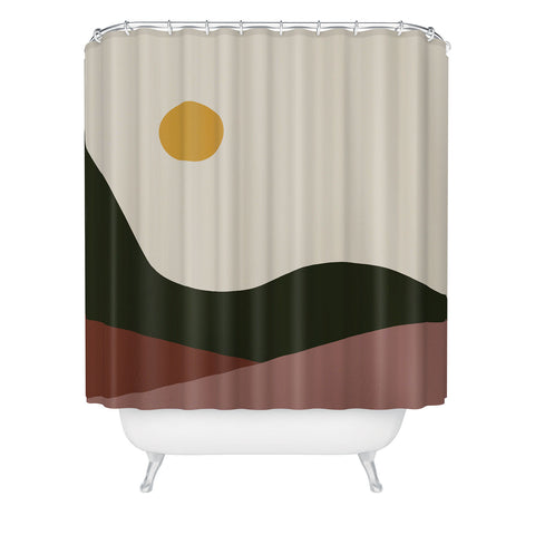 Colour Poems Rolling Hills Minimalism Shower Curtain