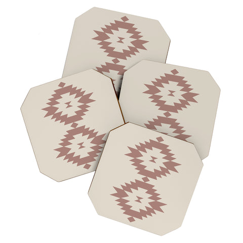 Colour Poems Southwestern Minimalism Rose Coaster Set