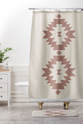 Colour Poems Southwestern Minimalism Rose Shower Curtain And Mat