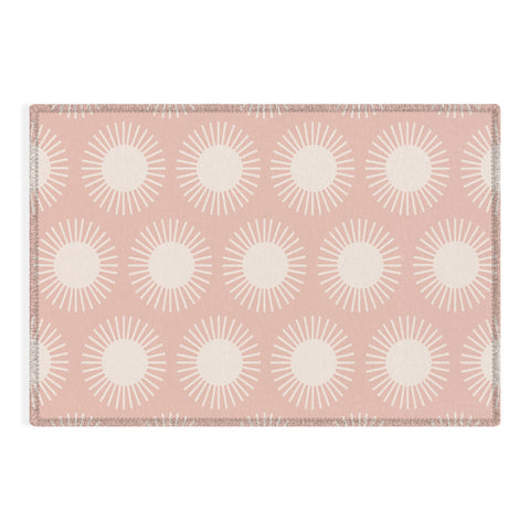 Colour Poems Sun Pattern Pink Outdoor Rug