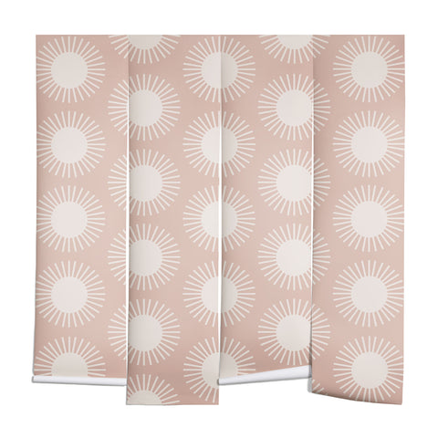 Colour Poems Sun Pattern Pink Wall Mural