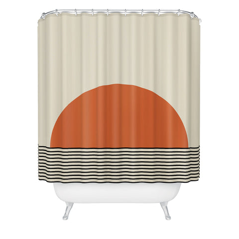 Colour Poems Sunrise Orange Shower Curtain