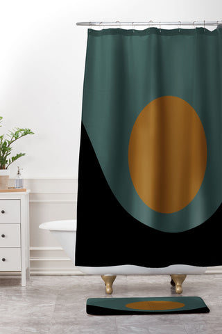 Colour Poems Sunset Minimalism II Shower Curtain And Mat