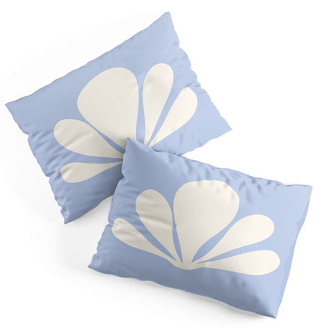 Colour Poems Tropical Plant Minimalism Blue Pillow Shams