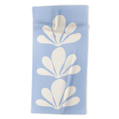 Colour Poems Tropical Plant Minimalism Blue Beach Towel